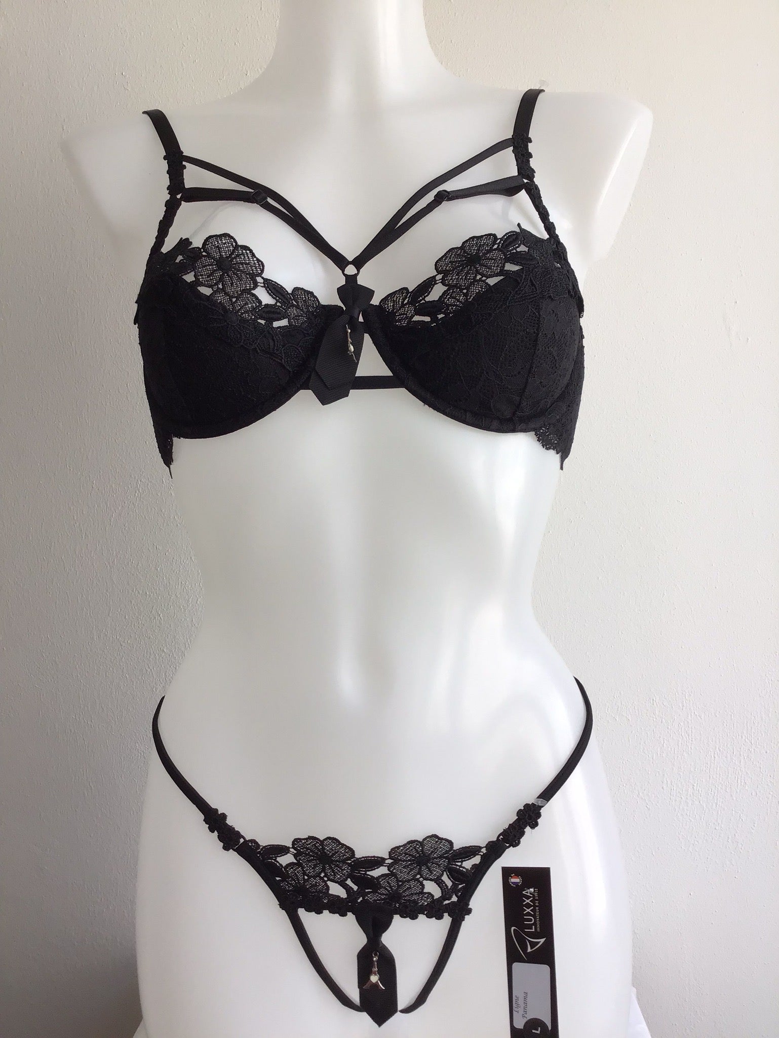 Dessous Set Luxxa Panama Bänder BH & String Ouvert