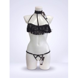 Set Luxxa Cachou Franges String offen & Harnais BH offen