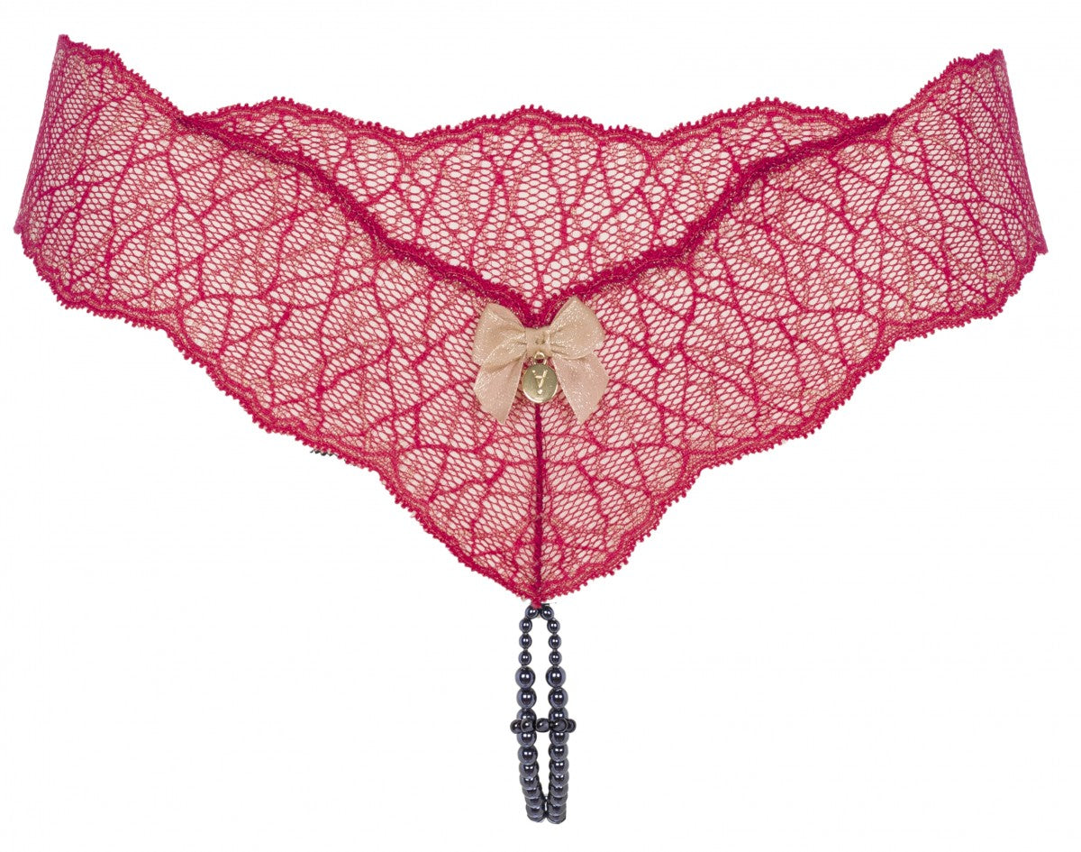 Dessous Set Bracli Sydney Dark Bralette & String Dark Double Rot